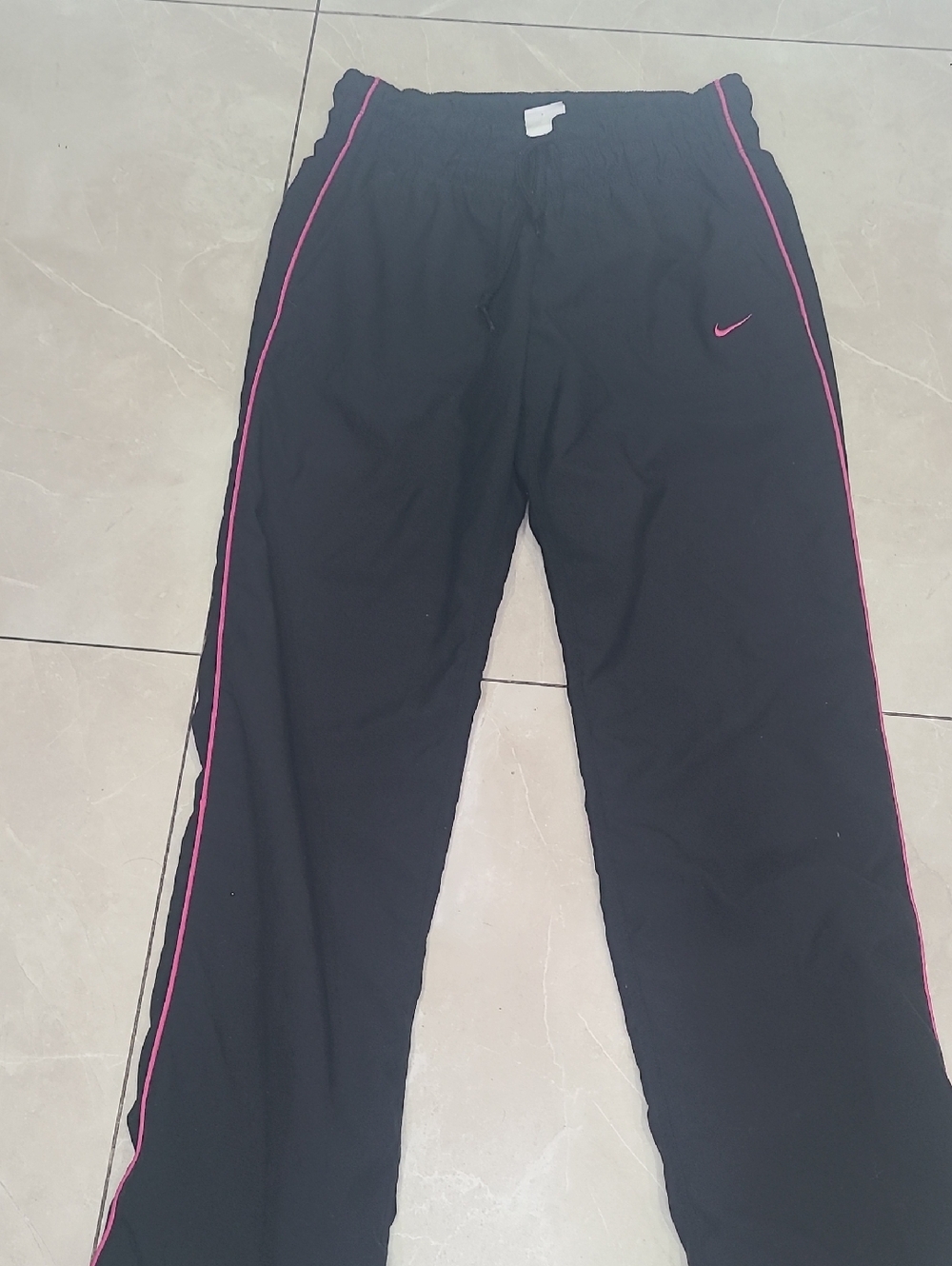 Nike  Black Joggers with Pink Piping